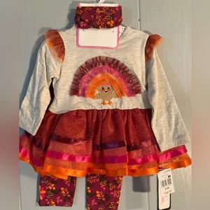 New Little lass Fall/thanksgiving baby 6/9mo 3 piece outfit.